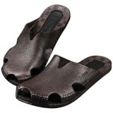 2 PCS Summer Outdoor Beach Sandals Men Wear-Resistant PVC Slippers  Size: 44(Flip Flops Khaki)