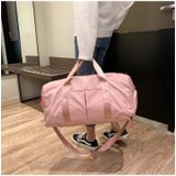 Soft Nylon Cloth Shoulder Sports Gym Yoga Handbag (Pink)