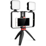 YELANGU PC203 YLG1801C Vlogging Live Broadcast LED Selfie Light Smartphone Video Rig Handle Stabilizer Plastic Bracket Tripod Kits