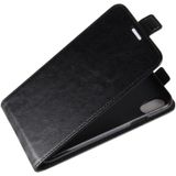 For  iPhone X / XS  Crazy Horse Texture Vertical Flip Leather Case with Card Slot & Photo Frame (Black)