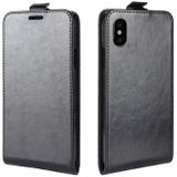 For  iPhone X / XS  Crazy Horse Texture Vertical Flip Leather Case with Card Slot & Photo Frame (Black)