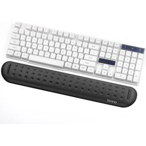 Baona Silicone Memory Cotton Wrist Pad Massage Hole Keyboard Mouse Pad  Style: Large Keyboard Rest (Black)