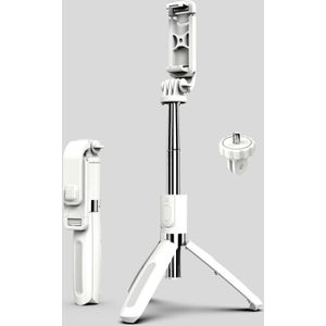 L02 100cm Multi-function Adjustable Bluetooth Self-timer Pole Tripod Selfie Stick (White)