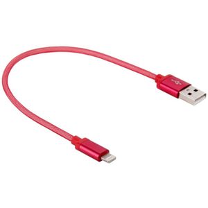 1m Net Style Metal Head 8 Pin to USB Data / Charger Cable  For iPhone X / iPhone 8 & 8 Plus / iPhone 7 & 7 Plus / iPhone 6 & 6s & 6 Plus & 6s Plus / iPhone 5 & 5S & SE & 5C / iPad(Red)