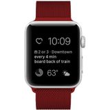 For Apple Watch Series 6 & SE & 5 & 4 44mm / 3 & 2 & 1 42mm Milanese Loop Magnetic Stainless Steel Watchband(Rose Red)
