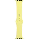 For Apple Watch Series 5 & 4 40mm / 3 & 2 & 1 38mm Silicone Watch Replacement Strap  Long Section (Men)(Shiny Yellow)