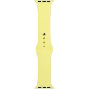 For Apple Watch Series 5 & 4 40mm / 3 & 2 & 1 38mm Silicone Watch Replacement Strap  Long Section (Men)(Shiny Yellow)