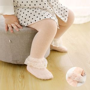 Spring And Autumn Thin Breathable Girl Mesh Pantyhose Lace Baby Tights  Size:18/20(Orange Lace)