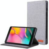 Voor Samsung Galaxy Tab A7 Lite 8.7 T220 / T225 Horizontale Flip TPU + Stof PU Lederen Beschermhoes met NaamKaart Clip (Grijs)