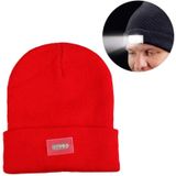 Unisex Warm Winter Polyacrylonitrile Knit Hat Adult Head Cap with 5 LED Light (Red)