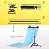 150x200cm T-Shape Photo Studio Background Support Stand Backdrop Crossbar Bracket Kit with Clips