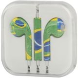 Brazil Flag Pattern EarPods with Remote and Mic  Random Color & Pattern Delivery  for iPhone 6 & 6s & 6 Plus & 6s Plus / iPhone 5 & 5S & SE & 5C  iPhone 4 & 4S  iPad / iPod touch  iPod Nano / Classic