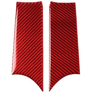 Car Carbon Fiber Door Handle Cover Decorative Sticker for BMW Mini F56  Left and Right Drive Universal (Red)