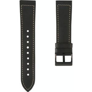 For Samsung Galaxy Watch 3 45mm TPU + Leather Replacement Strap Watchband(Black)