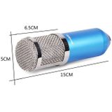 BM-800 3.5mm Studio Recording Wired Condenser Sound Microphone with Shock Mount  Compatible with PC / Mac for Live Broadcast Show  KTV  etc.(Blue)