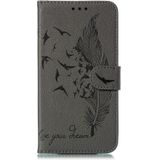Feather Pattern Litchi Texture Horizontal Flip Leather Case with Wallet & Holder & Card Slots For Huawei Honor 10i / P Smart+ 2019 / Honor 20i / Honor 10 Lite(Gray)