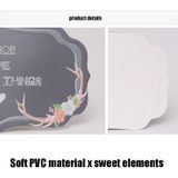 2 PCS Car Interior Decoration Anti-slip Mat PVC Soft Rubber Coaster Placemat(Time Black)