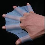 Silicone Swimming Web Fins Hand Flippers Training Gloves  L(Green)