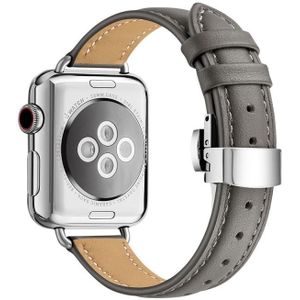 Slimmende vlindergesplaarworkband voor Apple Watch Series 7 45 mm / 6 & SE & 5 & 4 44mm / 3 & 2 & 1 42 mm (grijs zilver)