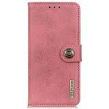 For Samsung Galaxy A32 4G KHAZNEH Cowhide Texture Horizontal Flip Leather Case with Holder & Card Slots & Wallet(Pink)