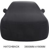 Anti-Dust Anti-UV Heat-insulating Elastic Force Cotton Car Cover for Hatchback Car  Size: 3.9m~4.19m(Black)