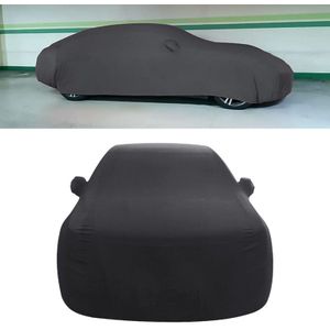 Anti-Dust Anti-UV Heat-insulating Elastic Force Cotton Car Cover for Hatchback Car  Size: 3.9m~4.19m(Black)