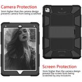 Shockproof Two-color Silicone Protection Shell for iPad 9.7(2018) & 9.7(2017) & Air 2  with Holder(Black)