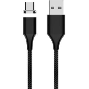M11 5A USB to USB-C / Type-C Nylon Braided Magnetic Data Cable  Cable Length: 2m (Black)