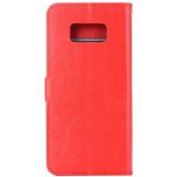 For Galaxy S8 Retro Crazy Horse Texture Horizontal Flip Leather Case with Holder & Card Slots & Wallet & Photo Frame (Red)