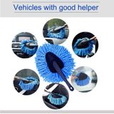 KANEED SL-915 Car Dash Duster Washable Microfiber Interior and Exterior Surface Cleaner Wax Treated Professional Detailing Tool  Size: 34 x 19cm(Blue)