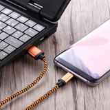 1m Woven Style USB-C / Type-C 3.1 to USB 2.0 Data Sync Charge Cable  For Galaxy S8 & S8 + / LG G6 / Huawei P10 & P10 Plus / Xiaomi Mi6 & Max 2 and other Smartphones(Orange)