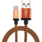 1m Woven Style USB-C / Type-C 3.1 to USB 2.0 Data Sync Charge Cable  For Galaxy S8 & S8 + / LG G6 / Huawei P10 & P10 Plus / Xiaomi Mi6 & Max 2 and other Smartphones(Orange)