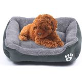 Candy Color Four Seasons Genuine Warm Pet Dog Kennel Mat Teddy Dog Mat  Size: S  43×32×10cm (Dark Green)