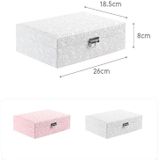 Multi-Layer Flip Cover With Lock Jewelry Box Solid Color Jewelry Desktop Storage Box(White)