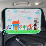 Happy Time Pattern Car Large Rear Window Sunscreen Insulation Window Sunshade Cover  Size: 70*50cm