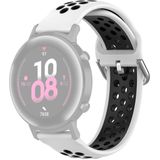 20mm For Huami Amazfit GTS / Samsung Galaxy Watch Active 2 / Huawei Watch GT2 42MM Fashion Inner Buckle Silicone Strap(White black)
