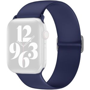 Elasticity Silicone Replacement Strap Watchband For Apple Watch Series 7 & 6 & SE & 5 & 4 44mm  / 3 & 2 & 1 42mm(Dark Blue)