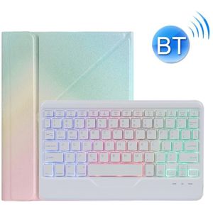 B09S Splittable Backlight Bluetooth Keyboard Leather Case with Triangle Holder & Pen Slot For iPad 10.2 2020 & 2019 / Pro 10.5 inch / Air 3 10.5 inch(Gradient Rainbow)
