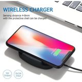QK11 10W ABS + PC Fast Charging Qi Wireless Charger Pad  For iPhone  Galaxy  Huawei  Xiaomi  LG  HTC and Other QI Standard Smart Phones(Black)