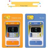 Simulation Face Recognition ATM Cash Deposit Box Simulation Password Automatic Rolling Money Safe Deposit Box  Colour: Blue (Battery Version)