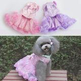 Pet Clothes Dog Spring Summer Thin Dress Rose Dress  Size: XS(Pink)