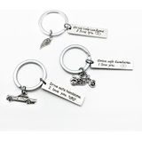 Creative Drive Safe Handsome Words Stainless Steel Keychain Key Rings(Motorcycle)