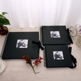 12 inch DIY Scrapbook Valentines Day Gifts Wedding Guest Book Craft Paper Anniversary Travel Memory Scrapbooking Photo Album(Black)