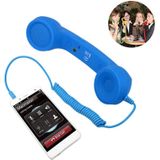 3.5mm Plug Mic Retro Telephone Anti-radiation Cell Phone Handset Receiver(Blue)