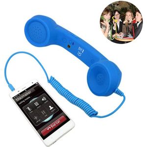 3.5mm Plug Mic Retro Telephone Anti-radiation Cell Phone Handset Receiver(Blue)