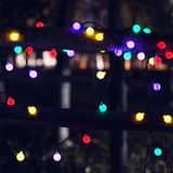 Ball Shape 30 LEDs Outdoor Waterproof Christmas Festival Decoration Solar Lamp String(White)