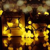 Ball Shape 30 LEDs Outdoor Waterproof Christmas Festival Decoration Solar Lamp String(White)