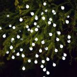 Ball Shape 30 LEDs Outdoor Waterproof Christmas Festival Decoration Solar Lamp String(White)