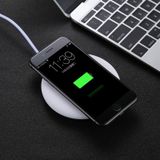 9V 1A / 5V 1A Universal Round Shape Fast Qi Standard Wireless Charger  For iPhone X & 8 & 8 Plus  Galaxy  Huawei  Xiaomi  LG  Nokia  Google and other QI Standard Smartphones(White)