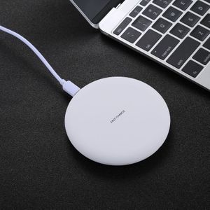 9V 1A / 5V 1A Universal Round Shape Fast Qi Standard Wireless Charger  For iPhone X & 8 & 8 Plus  Galaxy  Huawei  Xiaomi  LG  Nokia  Google and other QI Standard Smartphones(White)